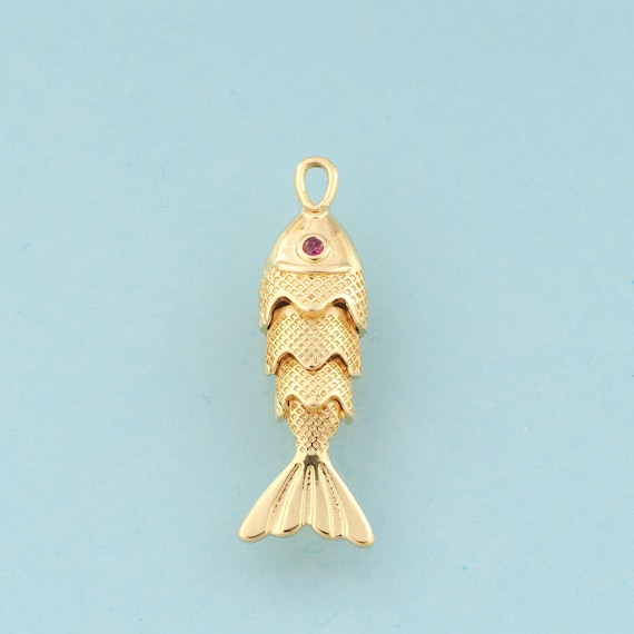 Gold CZ Fish Charms,Fish Jewelry,Fish Pendant for DIY Jewelry Making,18K Gold