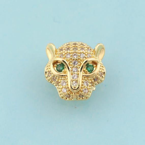 CZ Leopard Spacer Beads,Leopard Beads,Leopard Beads for DIY Jewelry Making,18K Gold
