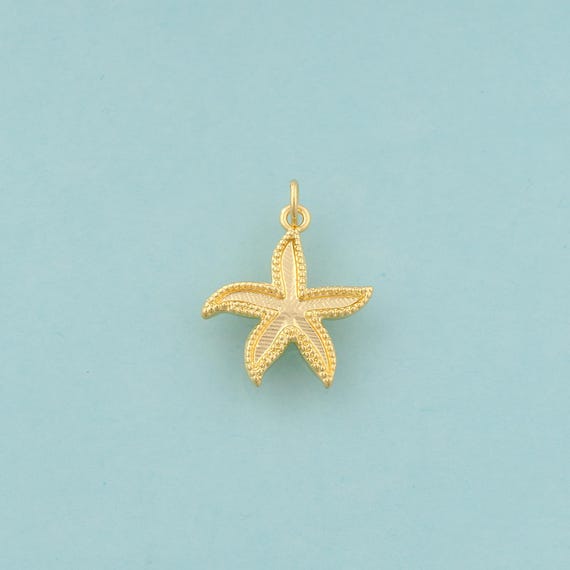 Gold Starfish Charms,Starfish Jewelry,Starfish Pendant for DIY Jewelry Making,18K Gold