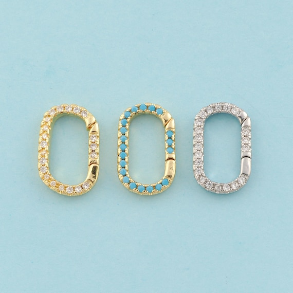 Gold Snap Clasp,Push Door Jewelry Clasp,Snap Clasp for DIY Jewelry Making,18K Gold & Rhodium