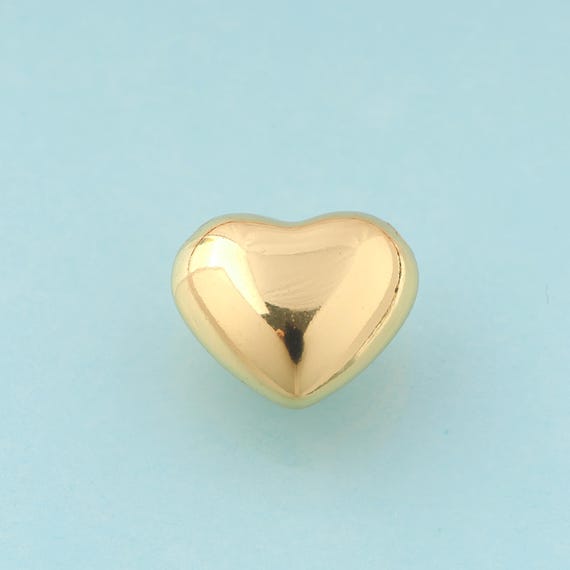 Gold Heart Charms,Puffed Heart Jewelry,Minimalist Pendant for DIY Jewelry Making,18K Gold