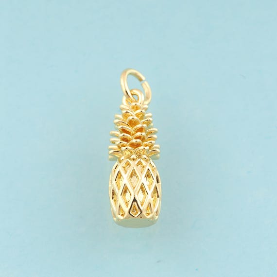 5 Pcs Gold Pineapple Charms,Fruit Jewelry,Pineapple Pendant for DIY Jewelry Making,18K Gold