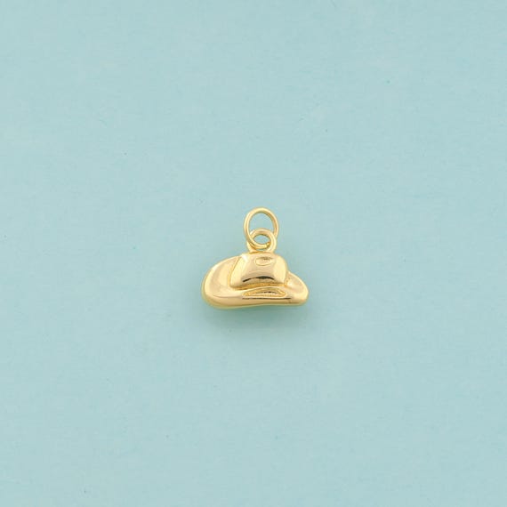 Gold Cowboy Hat Charms,Cowboy Hat Jewelry,Cowboy Hat Pendant for DIY Jewelry Making,18K Gold