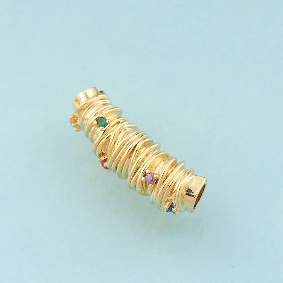 CZ Round Tube Spacer Beads,Round Beads,Tube Beads for DIY Jewelry Making,18K Gold