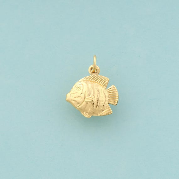 Gold Fish Charms,Marine Life Jewelry,Fish Pendant for DIY Jewelry Making,18K Gold