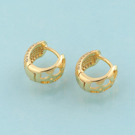 Gold Hoop Earrings,Hugging Hoop Jewelry Earrings,Hoop Earrings,Gift for Her,18K Gold