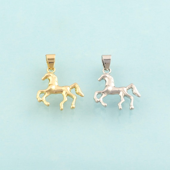Gold Horse Charms,Animal Jewelry,Horse Pendant for DIY Jewelry Making,18K Gold