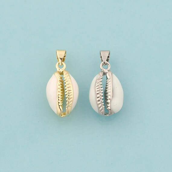 Gold Conch Charms,Conch Jewelry,Enamel Conch Pendant for DIY Jewelry Making,18K Gold