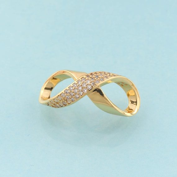 CZ Infinity Spacer Beads,Infinity Beads,Infinity Beads for DIY Jewelry Making,18K Gold