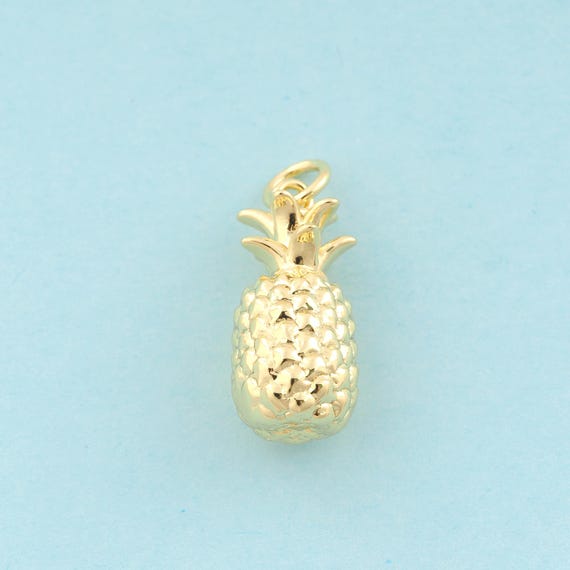 Gold Pineapple Charms,Fruit Jewelry,Pineapple Pendant for DIY Jewelry Making,18K Gold