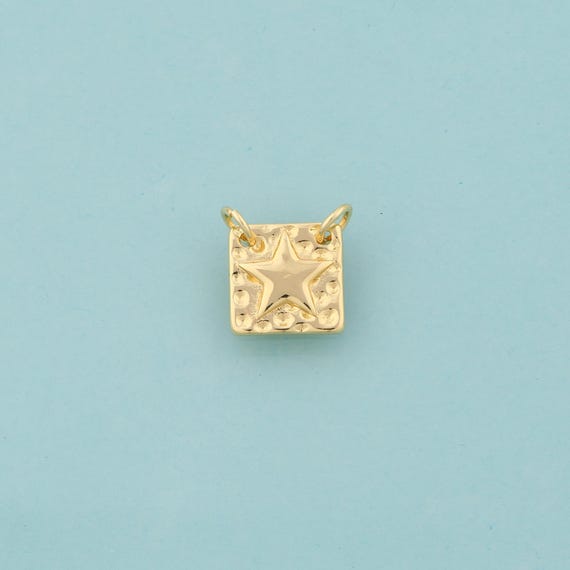 Gold Star Charms,Celestial Jewelry,Starburst Pendant for DIY Jewelry Making,18K Gold
