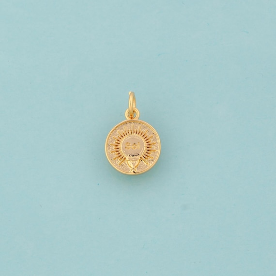 Gold Sol Charms,Bulb Jewelry,Round Pendant for DIY Jewelry Making,18K Gold