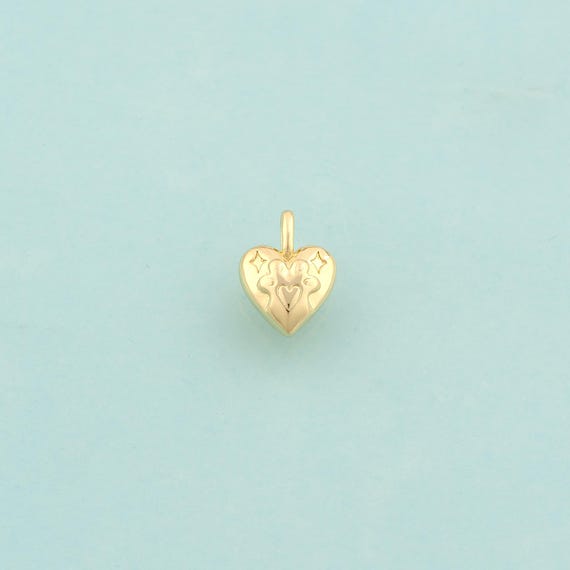 Gold Heart Charms,Love Jewelry,Heart Pendant for DIY Jewelry Making,18K Gold