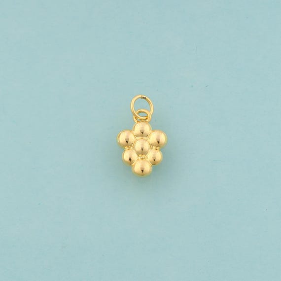 Gold Grape Charms,Fruit Jewelry,Grape Pendant for DIY Jewelry Making,18K Gold