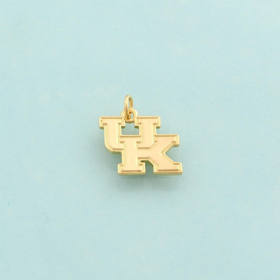 Gold Kentucky Team Logo Charms,Team Logo Jewelry,Kentucky Pendant for DIY Jewelry Making,18K Gold