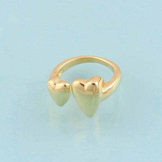 Gold Open Rings,Heart Jewelry Rings,Thick Rings Perfect Gift,18K Gold
