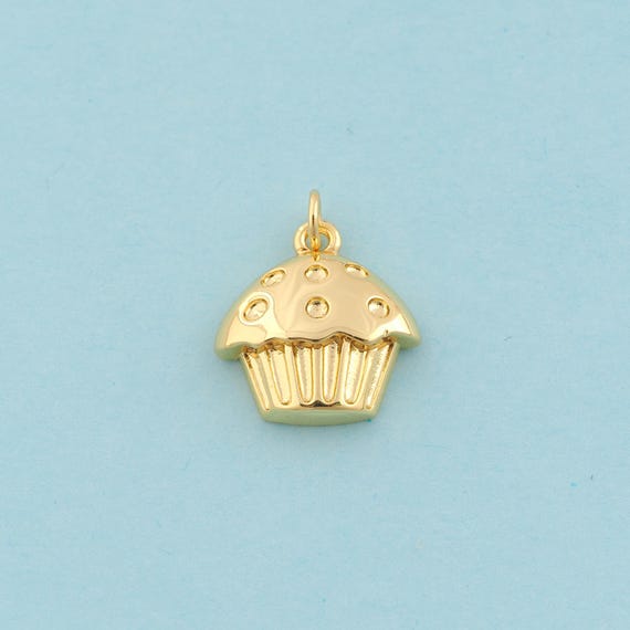 Gold Cake Charms,Cake Jewelry,Cake Pendant for DIY Jewelry Making,18K Gold