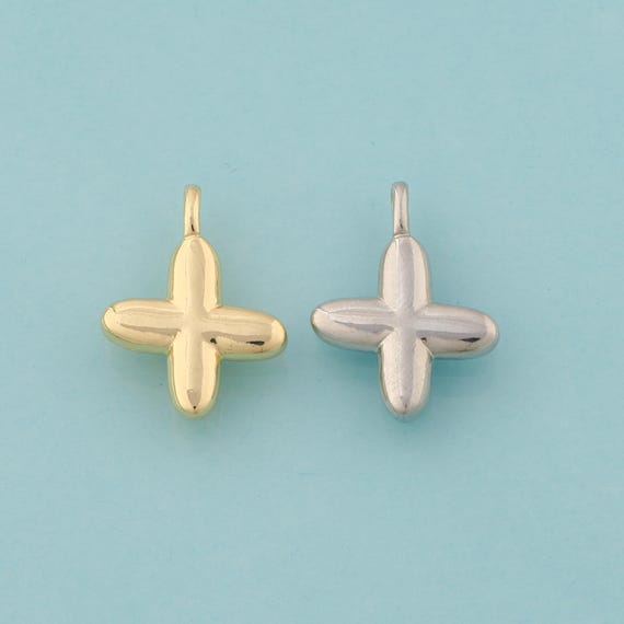 Gold Cross Charms,Religious Jewelry,Christian Pendant for DIY Jewelry Making,18K Gold