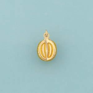 Gold Enamel Durian Charms,Fruit Jewelry,Durian Pendant for DIY Jewelry Making,18K Gold