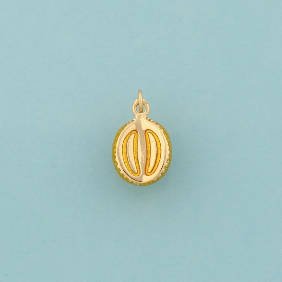 Gold Enamel Durian Charms,Fruit Jewelry,Durian Pendant for DIY Jewelry Making,18K Gold