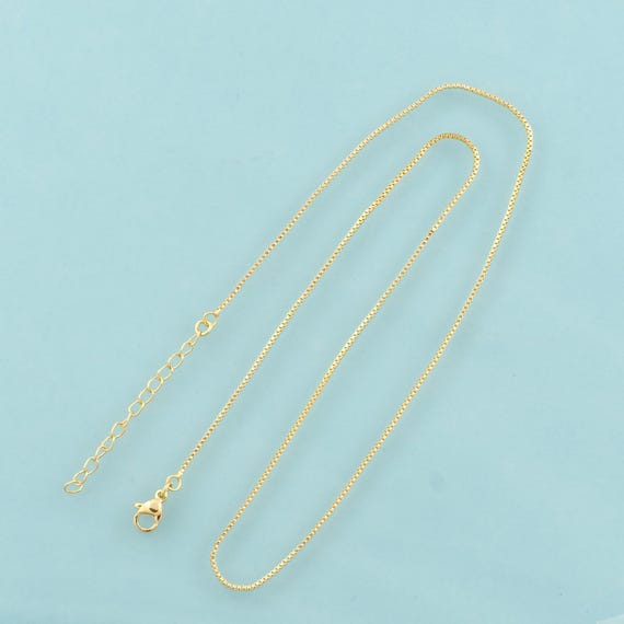 Gold Box Necklace ,Chain Jewelry Necklace,Box Necklace Perfect Gift,18K Gold
