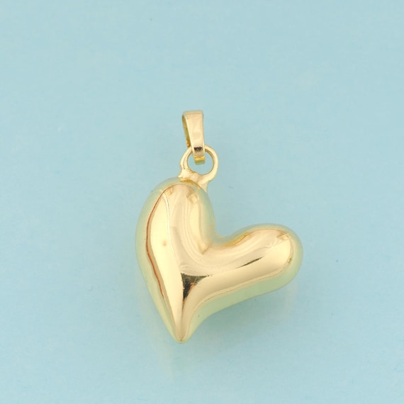 Gold Heart Charms,Minimalist Jewelry,Heart Pendant for DIY Jewelry Making,18K Gold