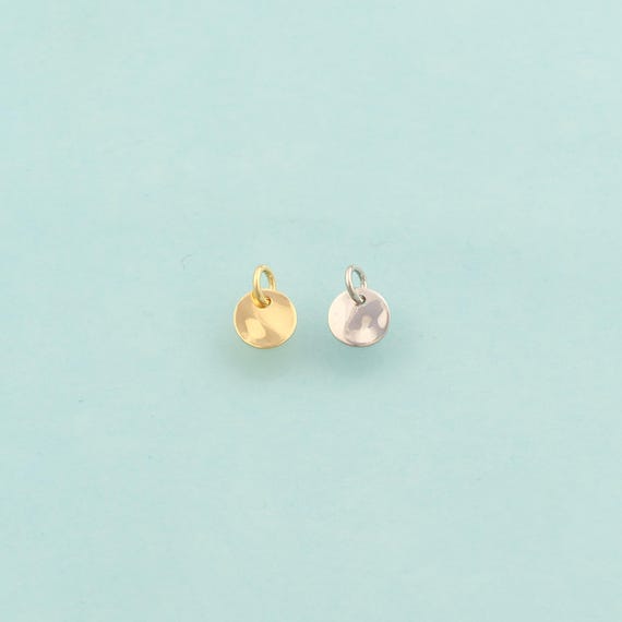 10 pcs Gold Round Charms,Disc Jewelry,Coin Pendant for DIY Jewelry Making,18K Gold