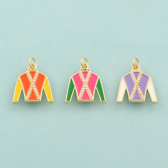 Gold Outerwear Charms,Enamel Clothing Jewelry,Outerwear Pendant for DIY Jewelry Making,18K Gold