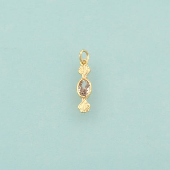 Gold CZ Candy Charms,Sweet Jewelry,Candy Pendant for DIY Jewelry Making,18K Gold