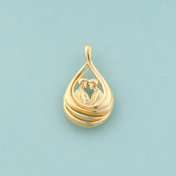 Gold CZ Water Drop Charms,Tear Drop Jewelry,Couple Pendant for DIY Jewelry Making,18K Gold
