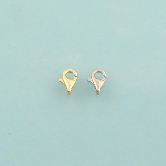 Gold Lobster Clasp,Spring Jewelry Clasp,Claw Clasp for DIY Jewelry Making,18K Gold & Rhodium