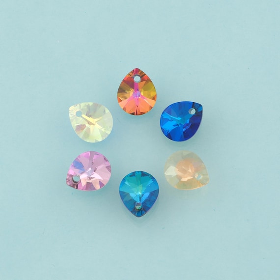 Pear Crystal Pendant,Crystal AB Charms,Austrian Crystal,Made in Austria for DIY Jewelry Making