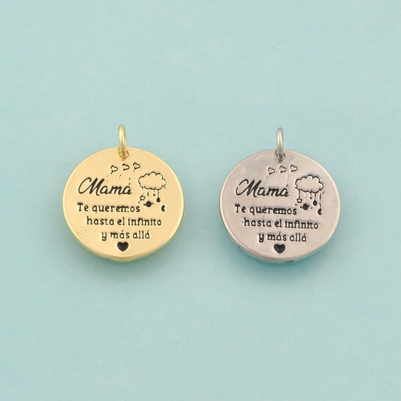 Gold Medal Charms,Mother's Day Gift Jewelry,Round Pendant for DIY Jewelry Making,18K Gold