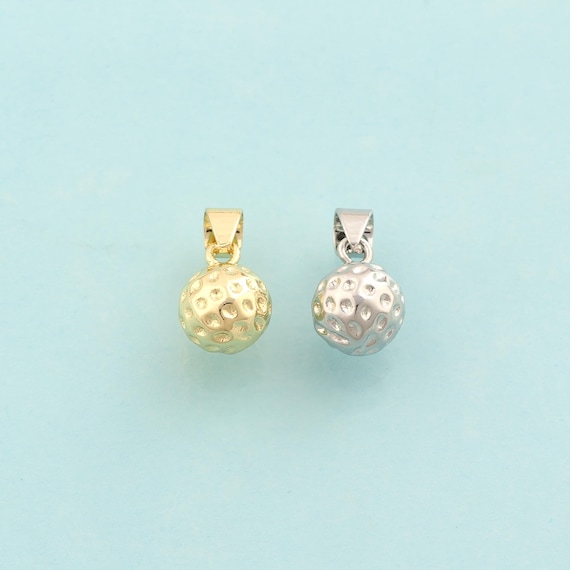 Gold Golf Charms,Sports Jewelry,Golf Pendant for DIY Jewelry Making,18K Gold