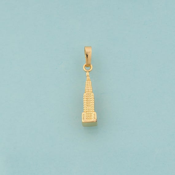 Gold Empire State Charms,Architectural Jewelry,Empire State Pendant for DIY Jewelry Making,18K Gold