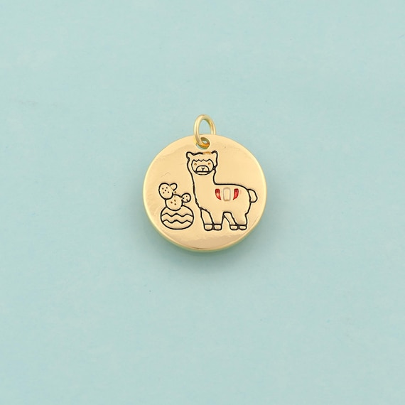 Gold Alpaca Charms,Animal Jewelry,Alpaca Pendant for DIY Jewelry Making,18K Gold