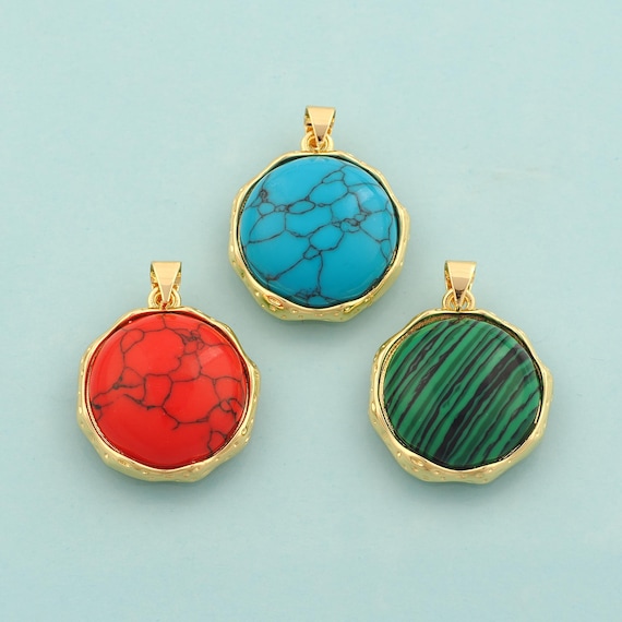 Gold Round Charms,Round Jewelry,Round Pendant for DIY Jewelry Making,18K Gold