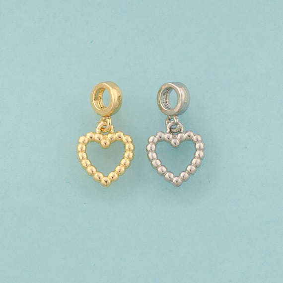 Gold Heart Charms,Love Jewelry,Heart Pendant for DIY Jewelry Making,18K Gold