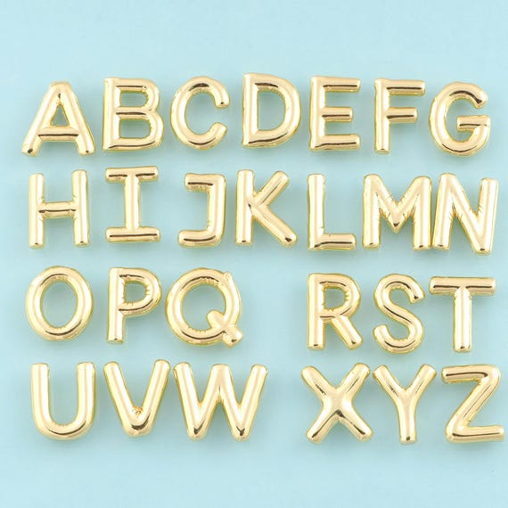 Gold 26 Letter Charms,Letter Jewelry,Initial Pendant for DIY Jewelry Making,18K Gold