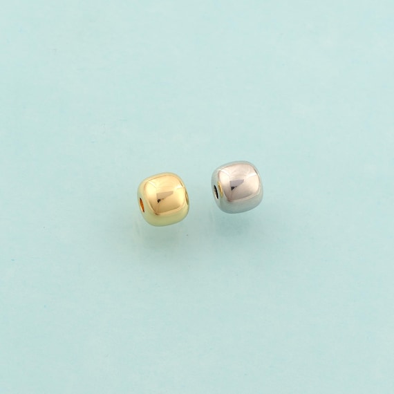 Gold Round Spacer Beads,Tube Beads,Round Tube Beads for DIY Jewelry Making,18K Gold