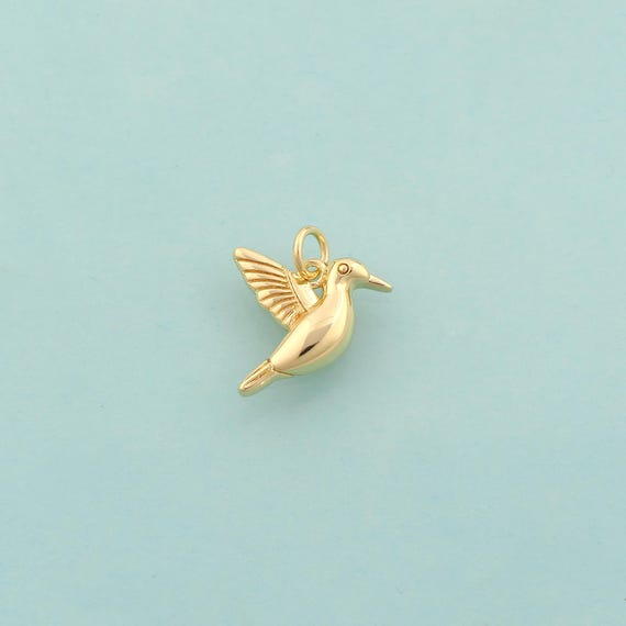Gold Peace Dove Charms,Animal Jewelry,Peace Dove Pendant for DIY Jewelry Making,18K Gold