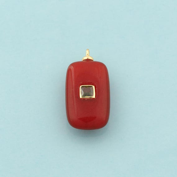 Gold Energy Stone Charms,Natural Stone Jewelry,Red Agate Pendant for DIY Jewelry Making,18K Gold