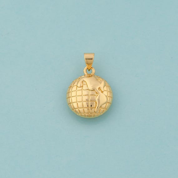 Gold Earth Charms,Earth Jewelry,Earth Pendant for DIY Jewelry Making,18K Gold