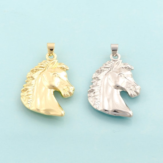Gold Horse Charms,Animal Jewelry,Horse Pendant for DIY Jewelry Making,18K Gold