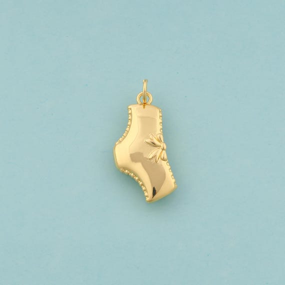 Gold Bikini Charms,Underwear Model Jewelry,Underwear Pendant for DIY Jewelry Making,18K Gold