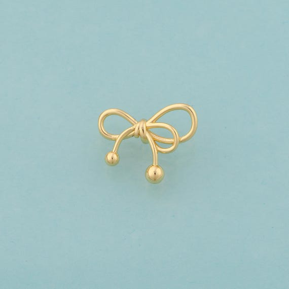 Gold Bow Charms,Tie Jewelry,Bow Pendant for DIY Jewelry Making,18K Gold