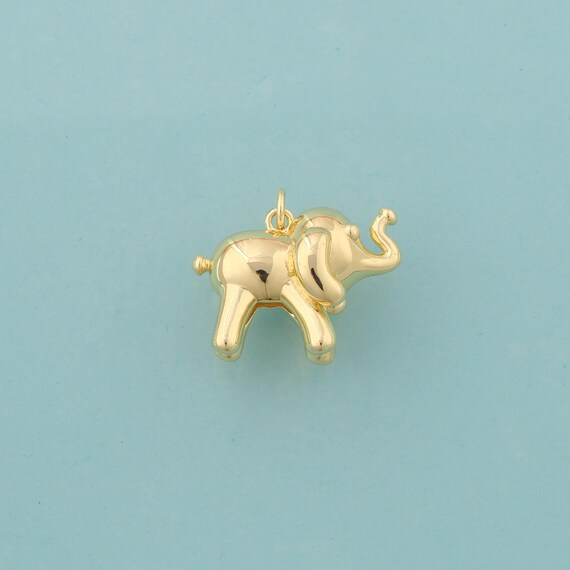 Gold Elephant Charms,Animal Jewelry,Elephant Pendant for DIY Jewelry Making,18K Gold
