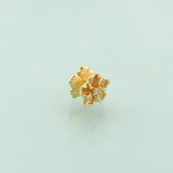Gold CZ Flower Charms,Flower Jewelry,Flower Pendant for DIY Jewelry Making,18K Gold