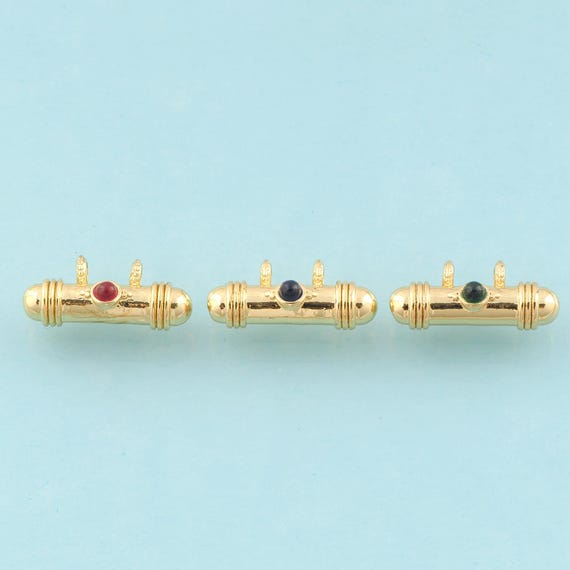 Gold CZ Capsule Charms,Capsule Jewelry,Capsule Pendant for DIY Jewelry Making,18K Gold