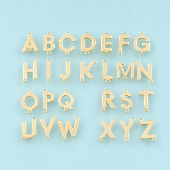 Gold 26 Letter Connector,Letter Jewelry Connector,Initial Connector for DIY Jewelry Making,18K Gold